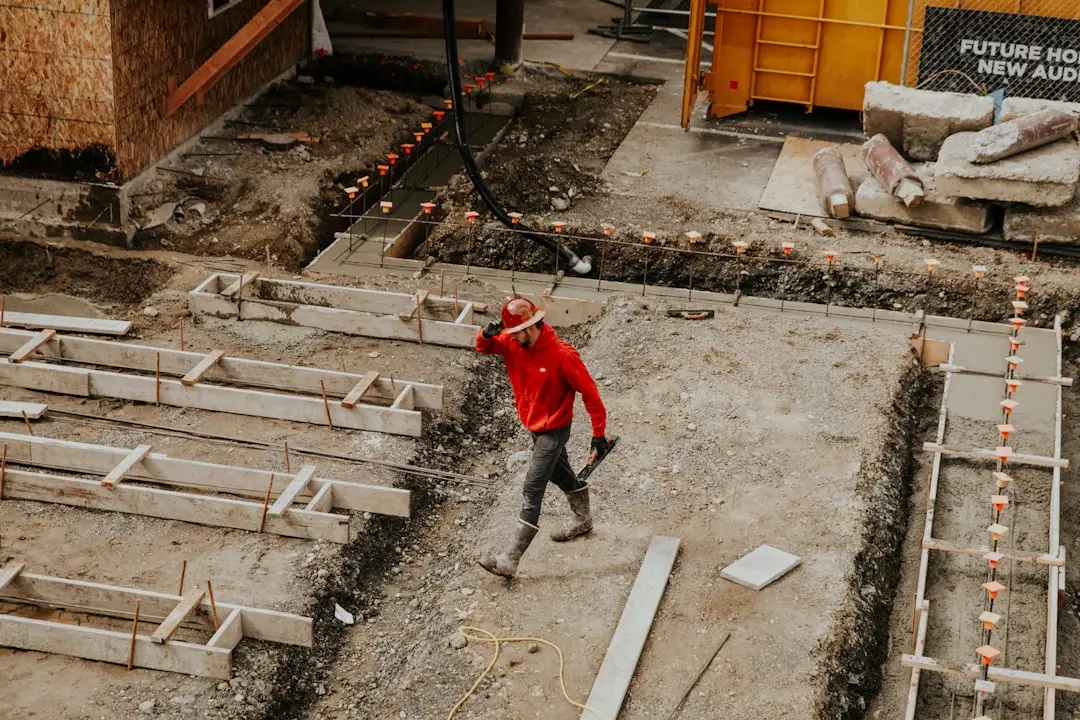 Contractor working on a residential job site